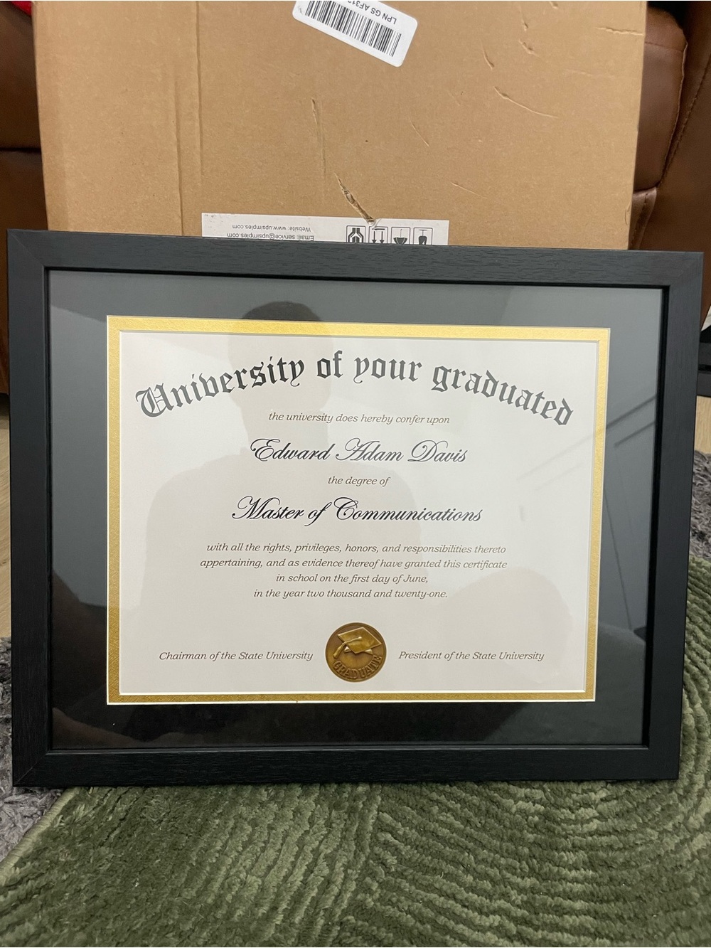 Black Framed Diploma/Picture Frame 11x14 New Open Box 4 Pack